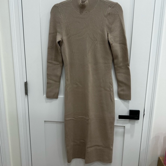 Abercrombie Tan Knit Open Back Dress - Picture 1 of 4